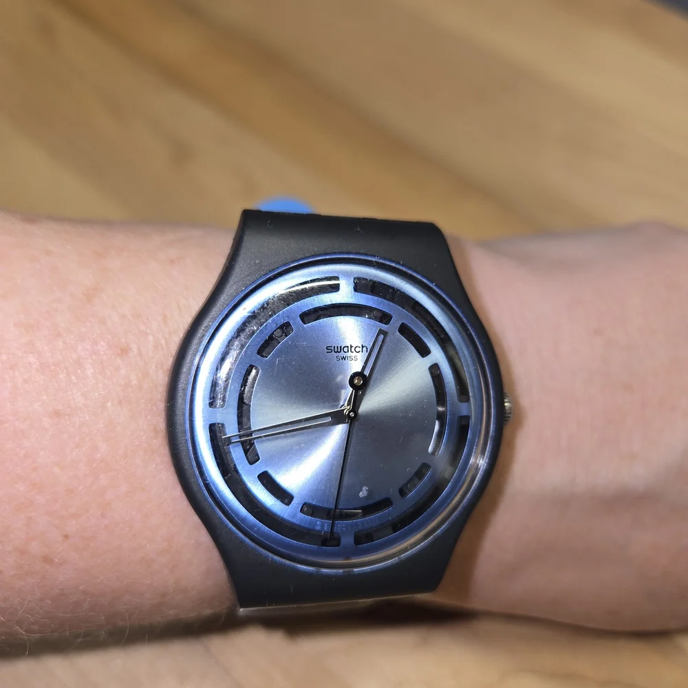 Swatch Blue and Black Smartwatch